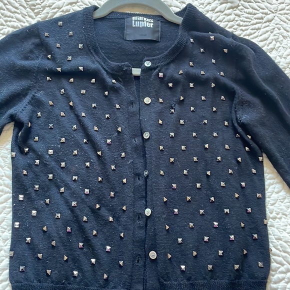 Markus Lupfer Black Studded Cardigan Small - Picture 2 of 3